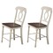 Contemporary Home Living High Back Wooden Frame Bar Stools - 43" - Beige and Brown - Set of 2